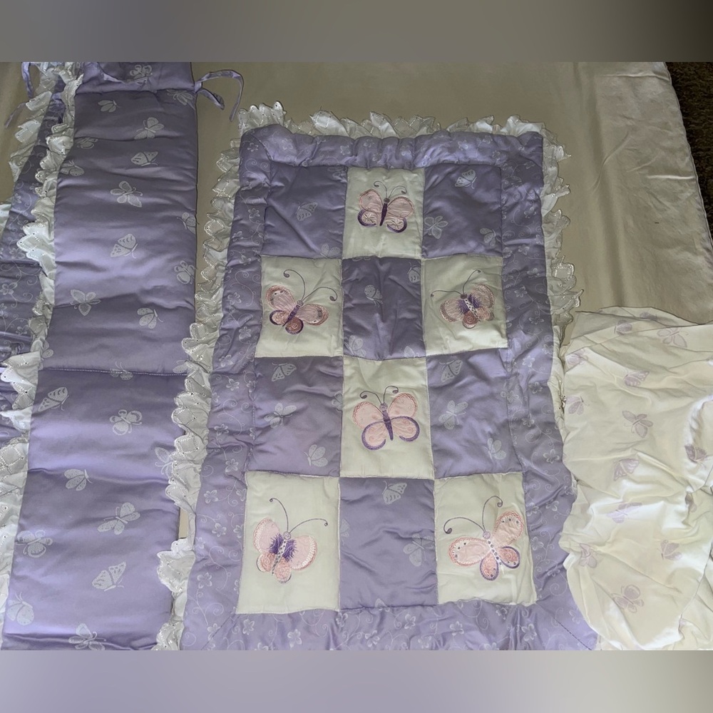 Lavender Butterfly Baby Bedding Set